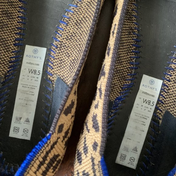 ROTHY'S Pointed Toe Leopard Print Comfort Ballet Flats Authentic - Picture 9 of 11